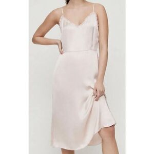 Aritzia Wilfred Millie Slip Dress Rose Quartz